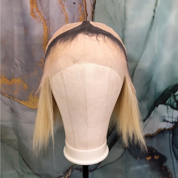 613 Ombré To Blonde Human Hair Bob Wig 13x5x2 T-Part Lace 180% Density 12 Inch - Picture 8 of 13